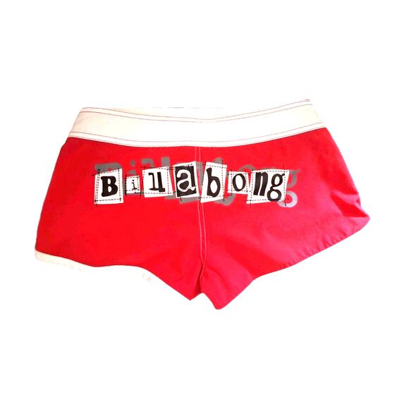 Billabong Pants - Vintage Womens Micro Mini Low Board Short With Billabong Lettering On Rear Y2K